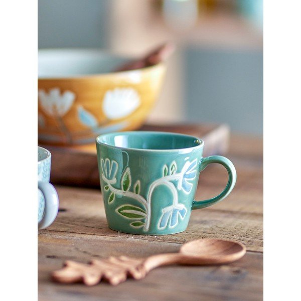 Zelena šalica od kamenine 380 ml Tangier – Bloomingville-image-1