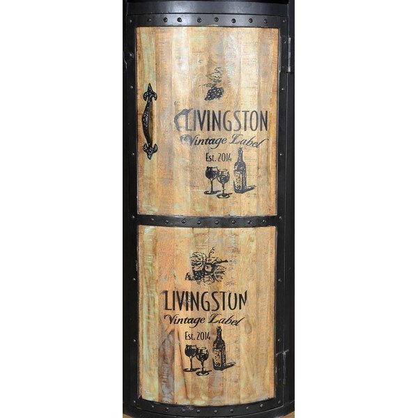 Crna metalna vitrina za vino broj boca 9 kom, 60x155 cm Luni – Interia Home & Living-image-1