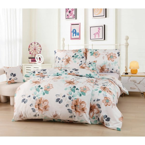 Bijela 6-dijelna posteljina za krevet za jednu osobu od mikrosatena 140x200 cm Bibiana – My House