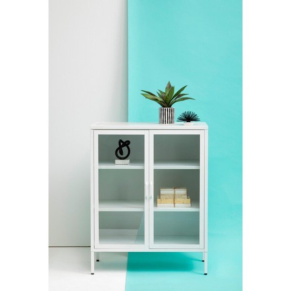 Bijela željezna vitrina 80x102x40 cm Acier – Premier Housewares-image-1