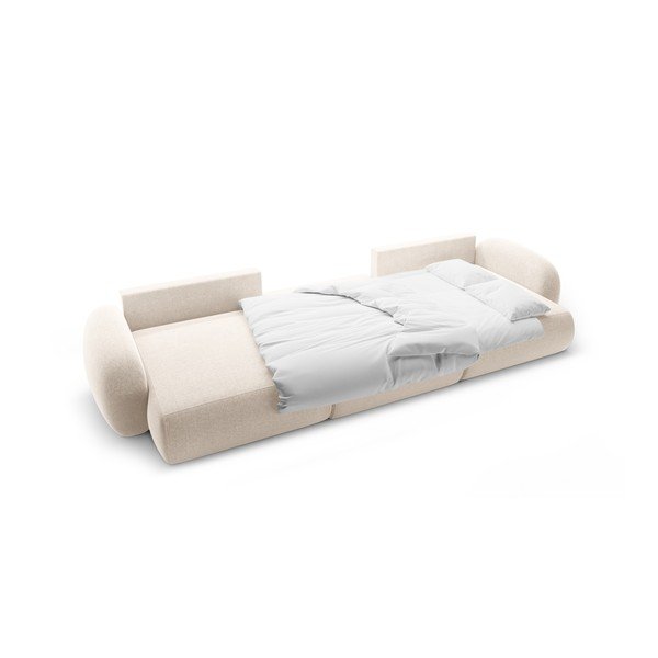 Krem sklopiva/s prostorom za odlaganje kutna garnitura od šenila (u obliku slova "U") Tonale – Cosmopolitan Design-image-3