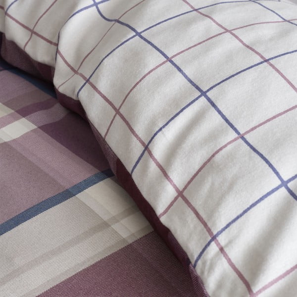 Ljubičasta posteljina za krevet 135x200 cm Check - Catherine Lansfield-image-3