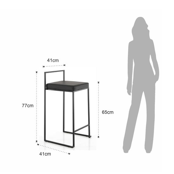 Crne barske stolice u setu 2 kom od umjetne kože (visine sjedala 65 cm) Dodo – Tomasucci-image-4