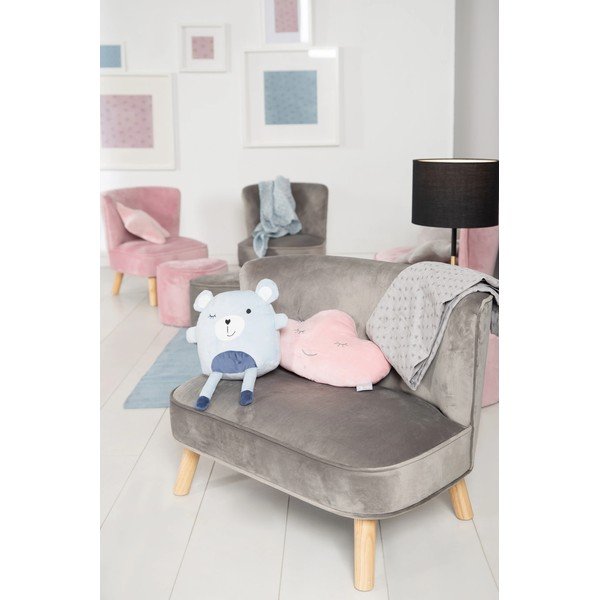 Svijetlo sivi baršunast dječji kauč 70 cm Lil Sofa – Roba-image-3