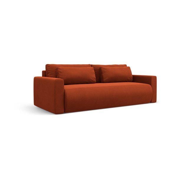 Ciglasta baršunasti sklopiva/s prostorom za odlaganje sofa 238 cm Belfast – Cosmopolitan Design-image-1