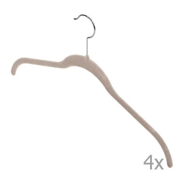 Set s 4 bež vješalice za košulje Domopak Velvet-image-1