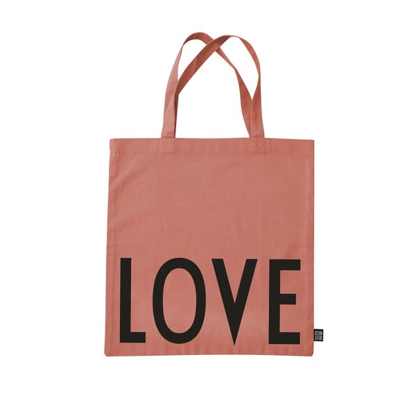 Tamnoružičasta platnena torba Design Letters Love
