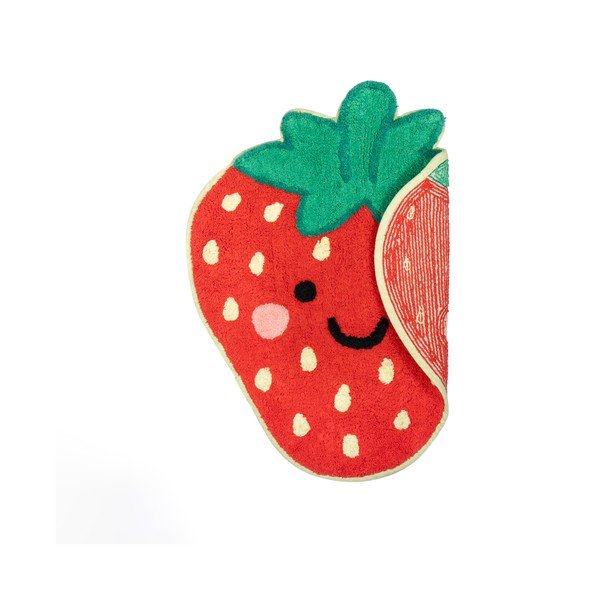 Crveni pamučan dječji tepih 60x52 cm Strawberry – Sass & Belle-image-1
