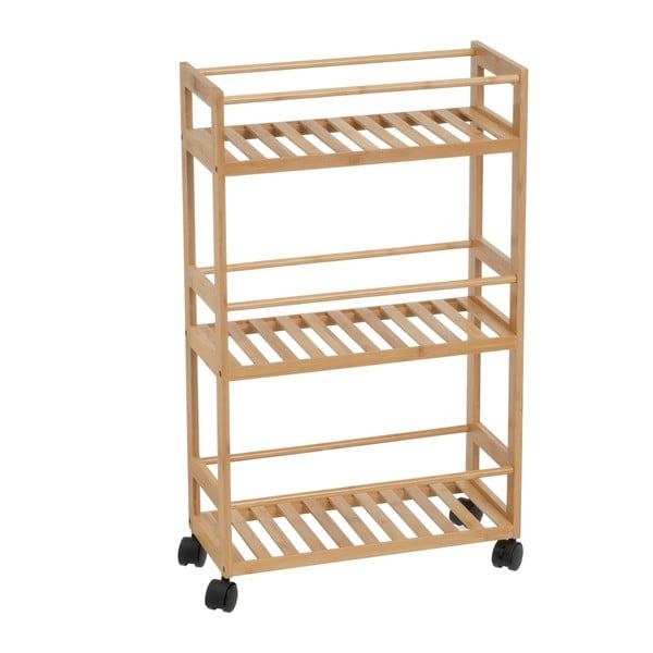 Od bambusa regal na kotačima u prirodnoj boji 44x75 cm – Casa Selección
