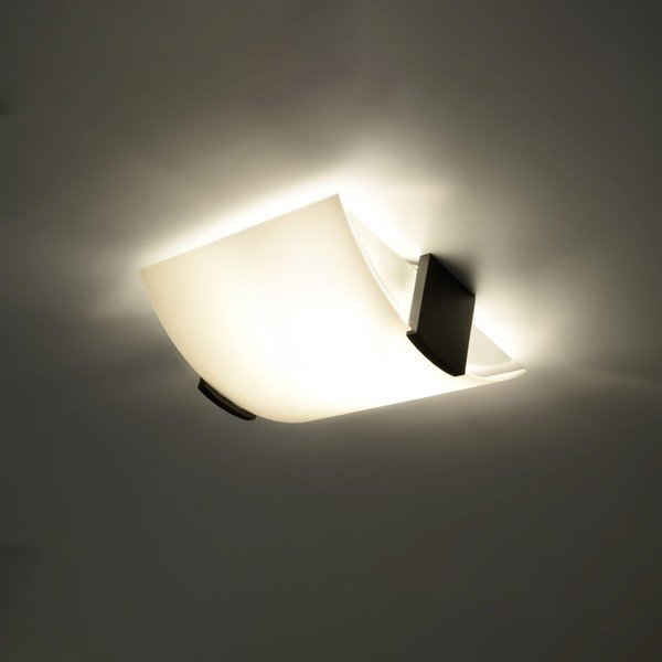 Bijela stropna svjetiljka sa staklenim sjenilom 33x30 cm Eva – Sollux-image-3