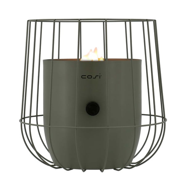Maslinasto zelena plinska svjetiljka Cosi Basket, visina 31 cm