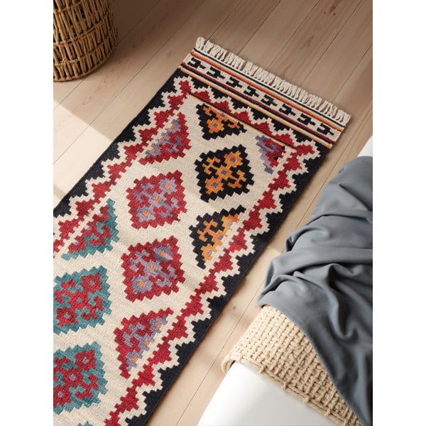 Crvena obostrana/ručno rađena vunena staza 60x190 cm Kamal Kian – Nouristan-image-2