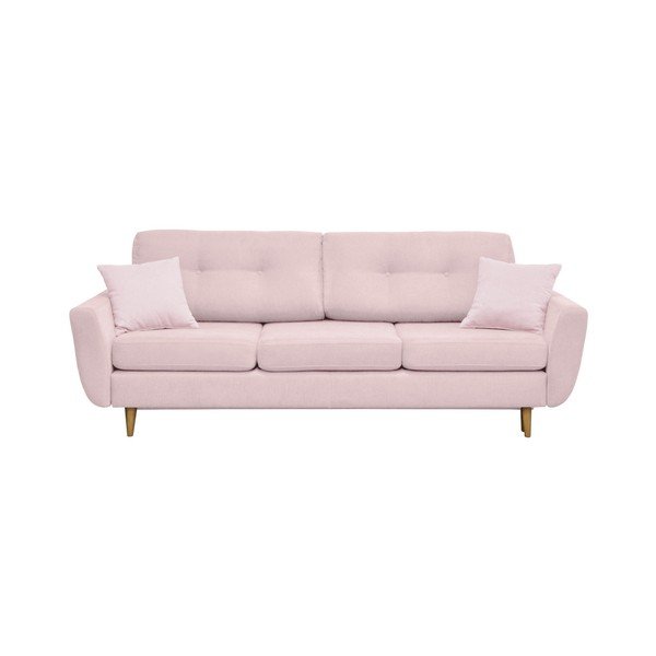 Ružičasti kauč na razvlačenje sa svijetlim nogama Mazzini Sofas Rose-image-2