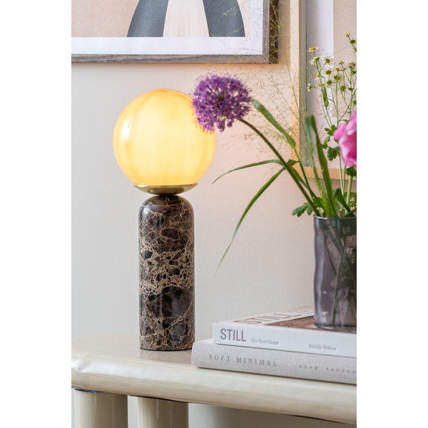 Tamno smeđa mramorna stolna lampa (visina 38 cm) Lazio Sphere – Leitmotiv-image-1