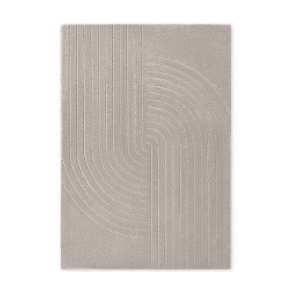 Svijetlo sivi ručno rađen vunen tepih 80x150 cm Arcura – Vikosa