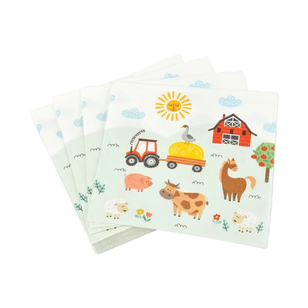 Ubrusi u setu 20 kom 33x33 cm Farm Animals – Homéa