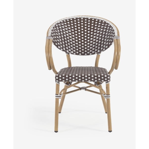 Smeđa metalna/plastična vrtna stolica Marilyn – Kave Home-image-4