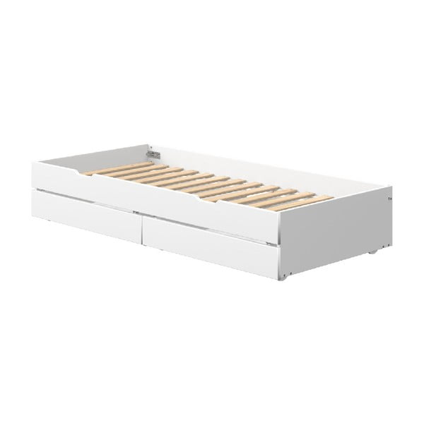 Bijeli dodatni krevet na izvlačenje s 2 ladice ispod kreveta Flexa White