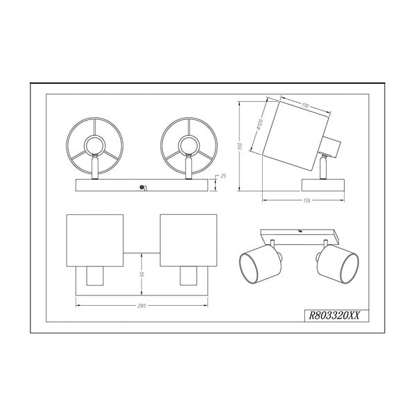 Bijela/siva stropna svjetiljka s tekstilnim sjenilom ø 12 cm Tommy – Reality-image-2