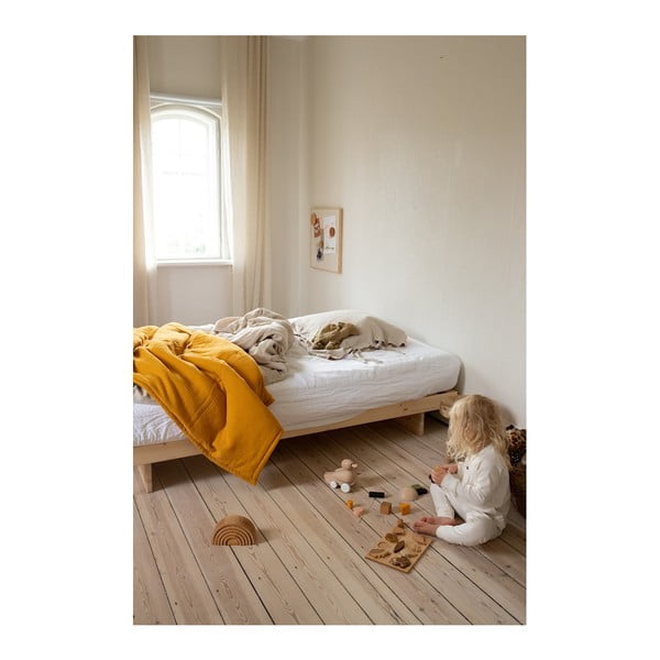 Krevet od masivnog bora s podnicom 90x200 cm u prirodnoj boji Kanso – Karup Design-image-1