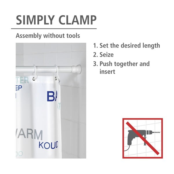 Bijela šipka za zavjesu za tuš 110 - 185 cm – Wenko-image-4