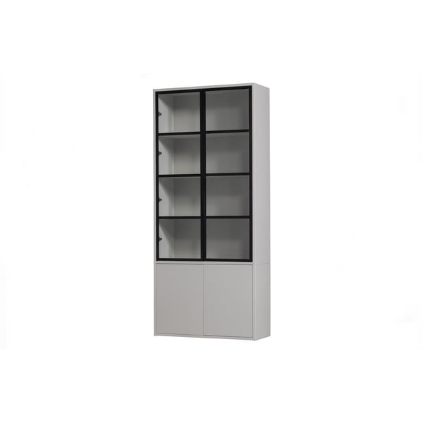 Svijetlo siva vitrina od masivnog bora 101x230 cm Basic – vtwonen-image-2