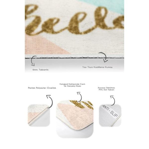 Krem/u zlatnoj boji od samta kupaonske prostirke u setu 2 kom 60x100 cm Hello – Mila Home-image-3