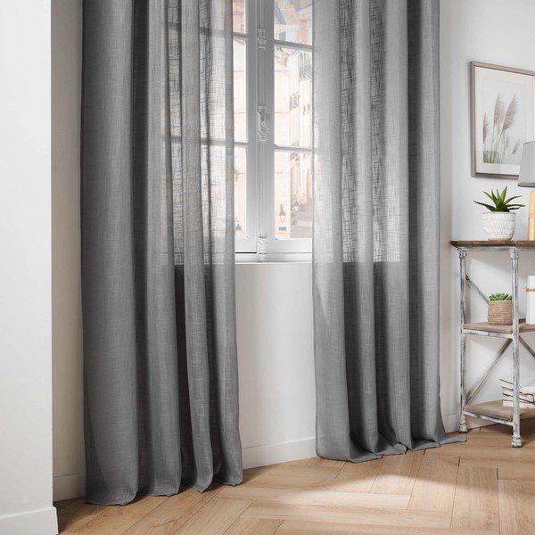 Siva prozirna zavjesa 140x280 cm Haltona – douceur d'intérieur-image-2
