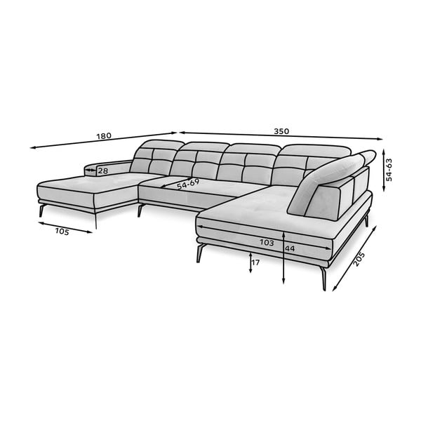 Crna kutna garnitura (s desnim kutom/u obliku slova "U") Bretan – ELTAP-image-2