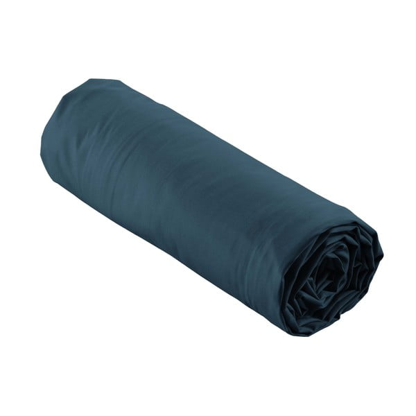 Tamno plava plahta s gumom od pamučnog perkala 180x200 cm Percaline – douceur d'intérieur-image-4