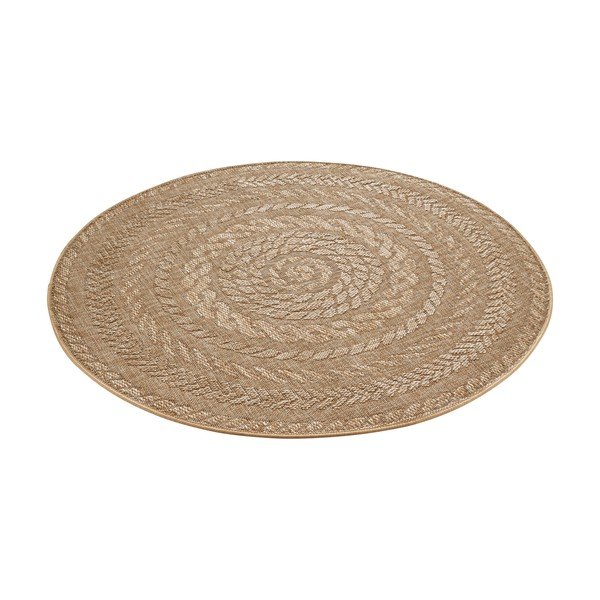 Bež okrugao unutarnji i vanjski tepih ø 200 cm Almendro – Hanse Home-image-3