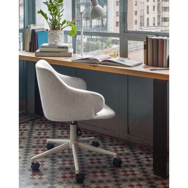 Svijetlo siva uredska stolica Kave Home Einara-image-1