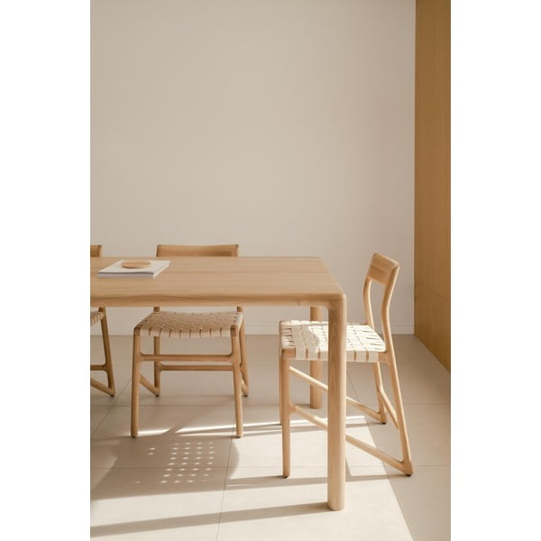 Blagovaonska stolica od punog hrasta s bijelim sjedištem Gazzda Fawn-image-1