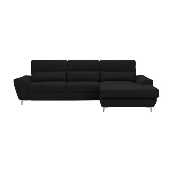 Crni kauč na razvlačenje Windsor &amp; Co Sofas Omega, desni kut