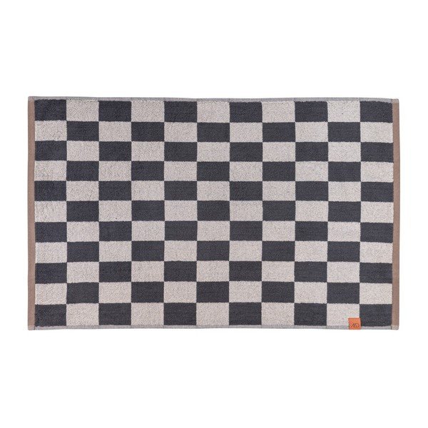 Antracitno siva/bež kupaonska prostirka za tuš od organskog pamuka 50x80 cm Retro – Mette Ditmer Denmark