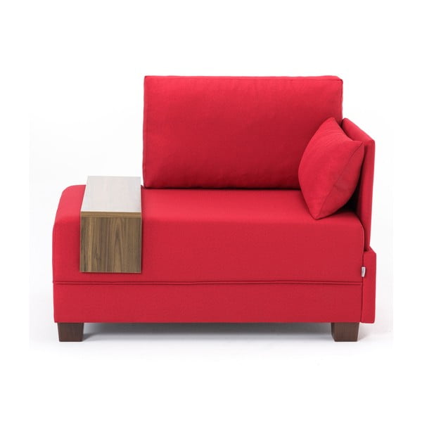 Crvena fotelja s naslonom za ruke na desnoj strani i pločom za odlaganje Balcab Home Martha