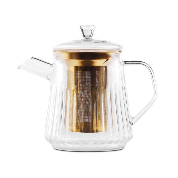 Stakleni čajnik s cjedilom u zlatnoj boji 900 ml Mia – Vialli Design