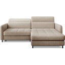 Bež sklopiva/s prostorom za odlaganje kutna garnitura od šenila (s desnim kutom/s ležaljkom) Gomsi – ELTAP