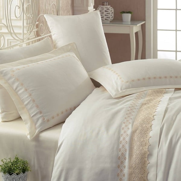 Posteljina s posteljinom za bračni krevet Lace Harmony, 200 x 220 cm