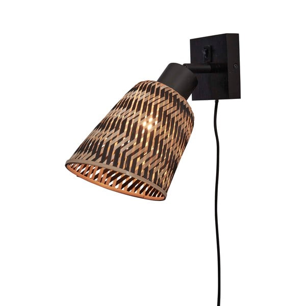 Crna/u prirodnoj boji zidna lampa ø 15 cm Java – Good&Mojo