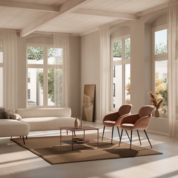 Metalni stolić za kavu boje terakote 70x73 cm Beatrix – MOME-image-1