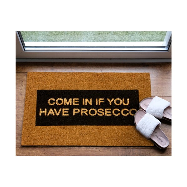 Otirač ​od prirodnih kokosovih vlakana Artsy Doormats Come In If you Have Prosecco Glitter, 40 x 60 cm-image-1