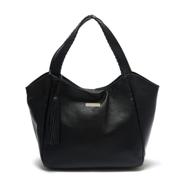 Crna kožna torbica Isabella Rhea Passiflora