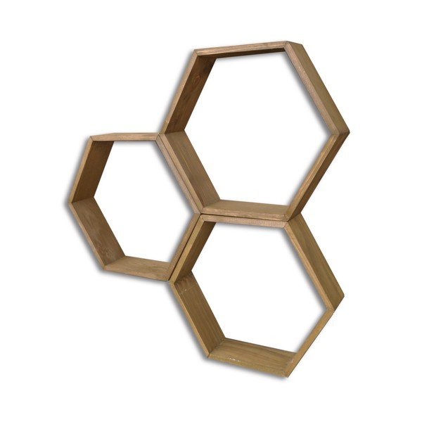 Set s 3 drvene zidne police Bee-image-2