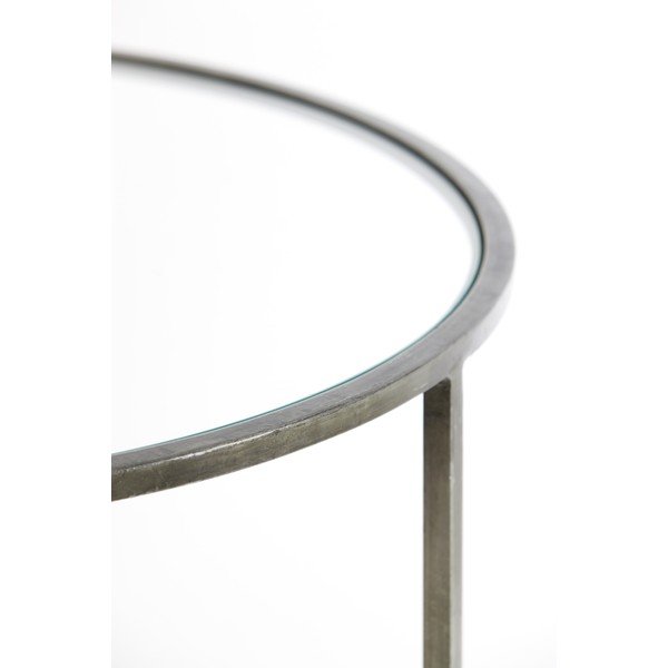 Sivi stakleni okrugli stolići u setu od 2 kom ø 75 cm Duarte - Light & Living-image-4