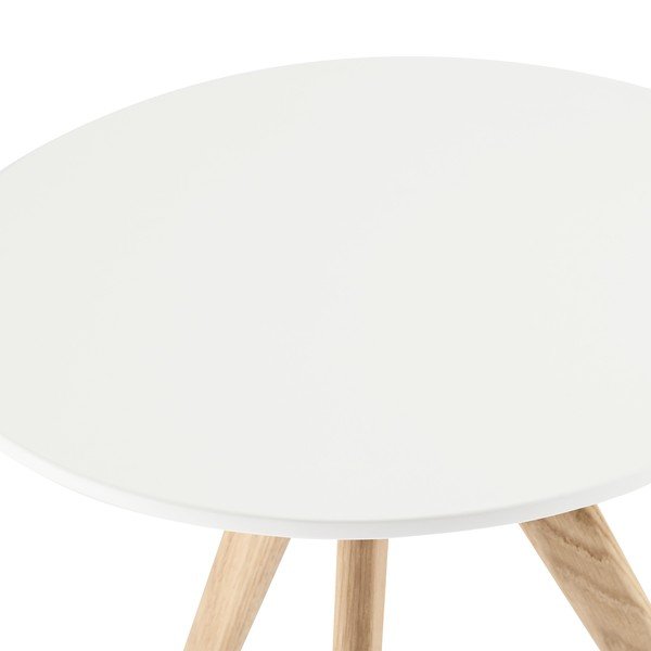 Bijela stolić za kavu sa nogama od hrastovog drveta Furnhouse Life, ø 40 cm-image-4