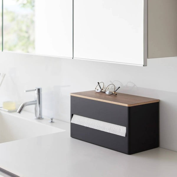 Crni metalni stalak za papirnate ručnike Rin – YAMAZAKI-image-2