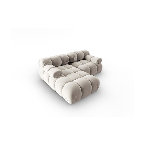 Bež baršunasti kutna garnitura (s lijevim kutom) Bellis – Micadoni -image-4