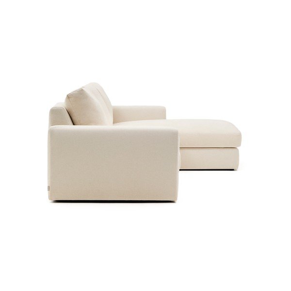 Bež kutna garnitura od šenila (s desnim kutom/s ležaljkom) Alea – Kave Home-image-3