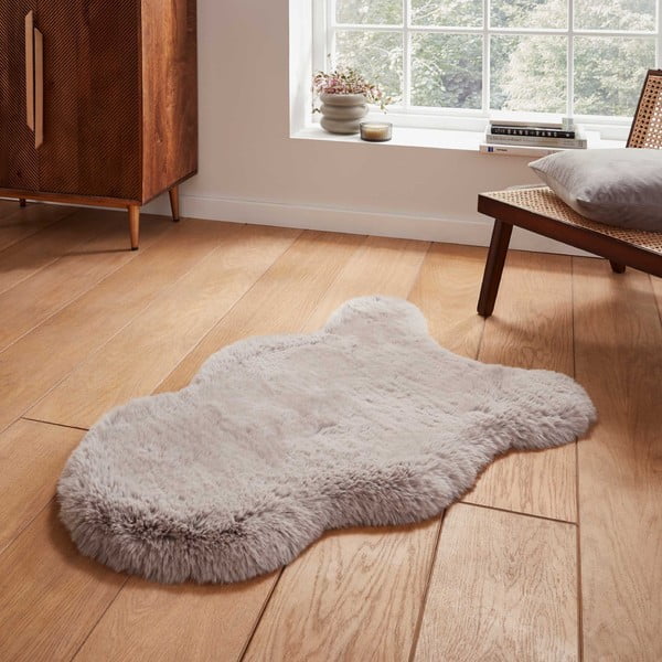 Svijetlo sivo sintetičko krzno 60x90 cm Super Teddy – Think Rugs-image-1